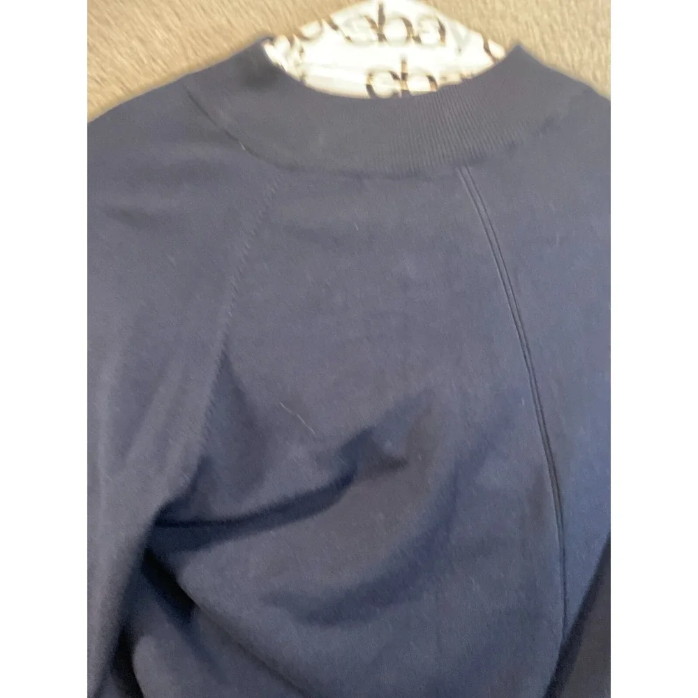 Time And True Mock Turtleneck Navy‎ Blue Lighweight Sweater Size XXL (20)